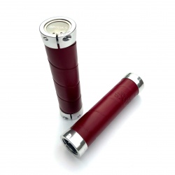 Brooks slender leather grips - Raspberry (130mm) - out of box