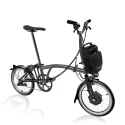 Brompton Electric P Line 4-speed mid folding bike - Midnight Black Metallic
