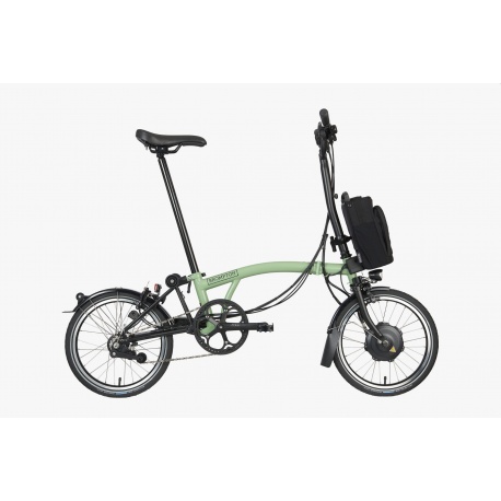 Brompton Electric C Line High Bar Explore folding bike - Matcha Green / Black