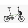 Brompton Electric C Line High Bar Explore folding bike - Matcha Green / Black
