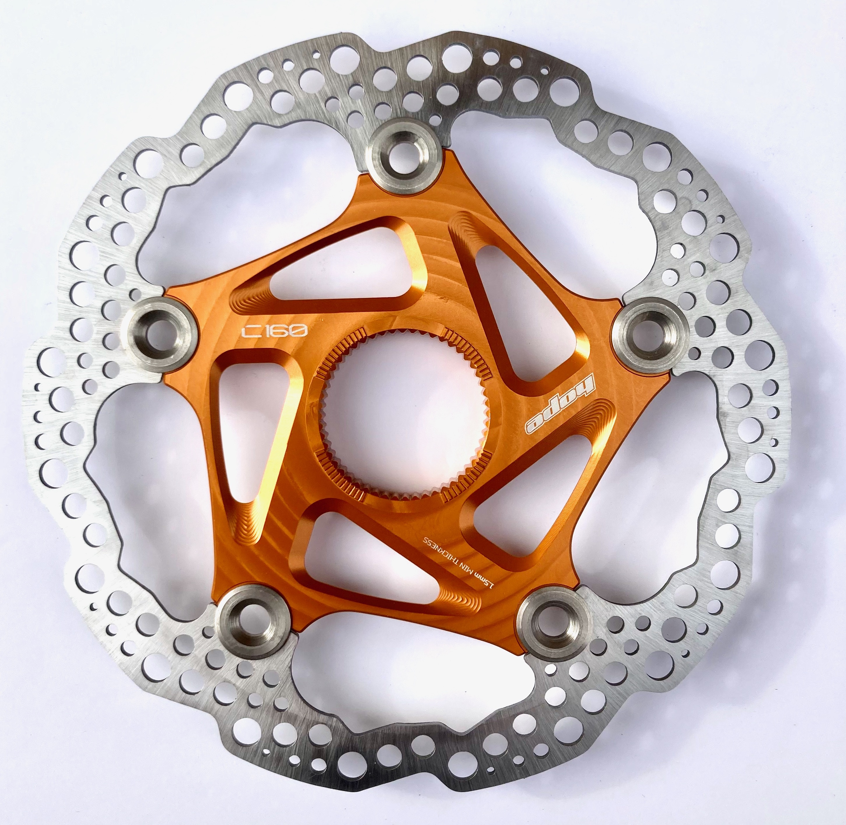 Hope rotor | MTB - 160mm centre lock - floating - orange