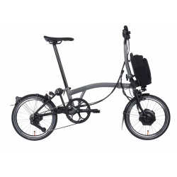 Brompton Electric P Line urban folding bike - Storm Grey