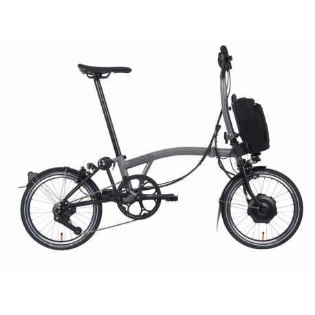 Brompton Electric P Line urban folding bike - Storm Grey