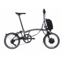 Brompton Electric P Line urban folding bike - Storm Grey Metallic - ex-display