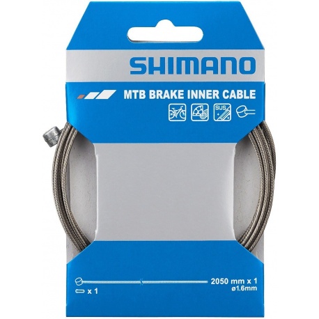 Shimano MTB stainless steel inner brake wire, 1.6 x 2050 mm, single for use with XTR brakes