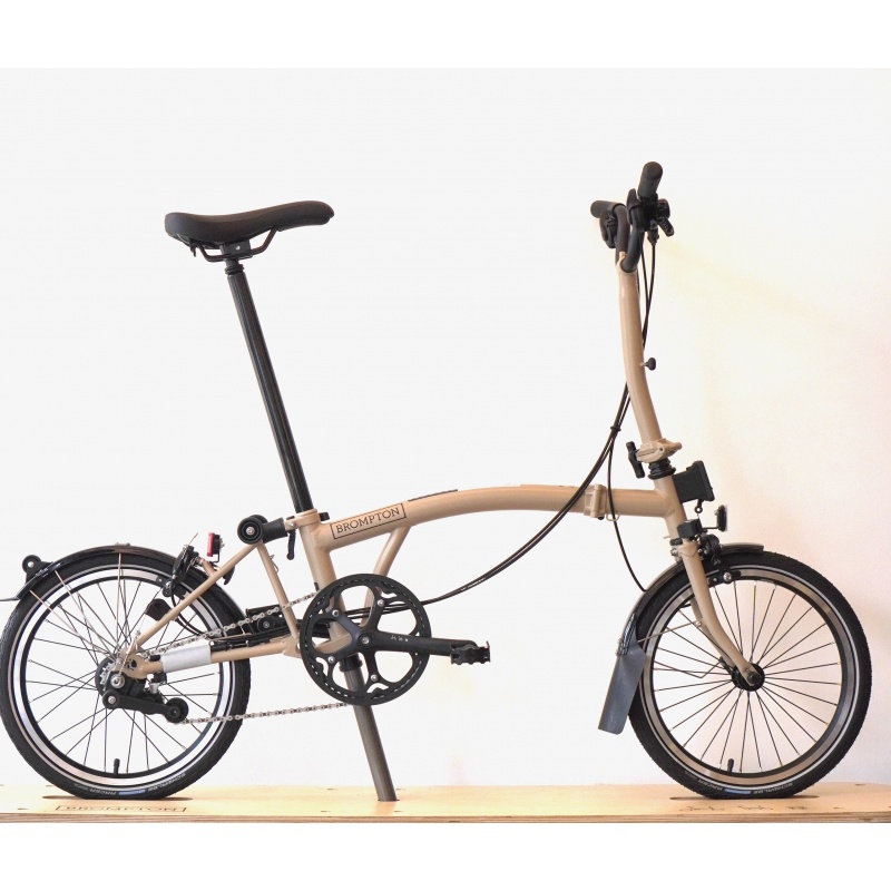 Brompton bike | C Line Black Explore Mid Bar - Dune Sand