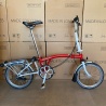 Ex-Demo Brompton Mid Rise Explore folding bike - Red / White - 2016 model with Rack
