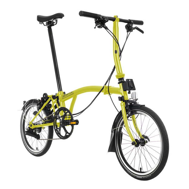 Brompton bike | C Line Low Explore folding bike - Yuzu Lime