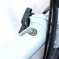 Brompton Electric P Line explore mid folding bike - Luna Ice - showing P