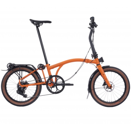 Brompton G Line - Medium - Adventure Orange - drive side view - stock photo