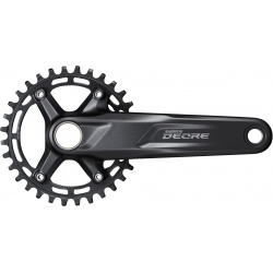 Shimano Deore 2 piece design chainset, 9-speed 48/36/26T black 175mm