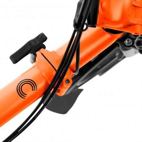 Brompton C Line Explore Mid Bar with rack - Sunset Orange - showing C logo