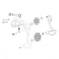 Sram NX/SX Eagle Rear Derailleur Pulley Kit - Includes 12T Upper And 14T Lower Pulley - stock image 