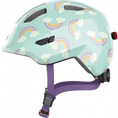 ABUS Smiley 3.0 Kids Medium LED Helmet - Blue Rainbow