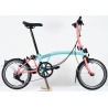 Brompton C Line Explore 12-speed Low - Turkish Green / Flamingo Pink