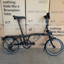 Brompton P Line Urban Low - Midnight Black Metallic / Black - with rack - Ex-Demo