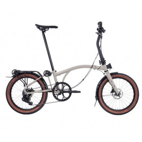 Brompton G Line - Large - Traildust White - drive side view - stock photo