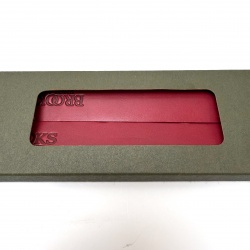 Brooks slender grips - Raspberry leather and cork replacement tape