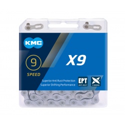 KMC 9-speed X9 EPT Chain - 114 links - KMC-BX09EP114 - in the box 