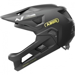 ABUS YouDrop FF Kids Full Face MTB Helmet in Velvet Black Small - 48-55cm - side view 