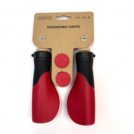 Brompton Ergonomic Grips - Red - in the packaging 