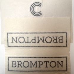 Brompton decal BLACK edition for GLOSS black edition frames as supplied with the C decal 