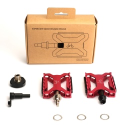 Brompton Superlight Quick Release Pedals - Red - stock photo