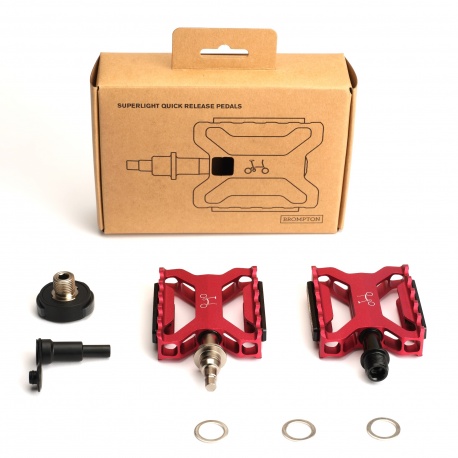 Brompton Superlight Quick Release Pedals - Red - stock photo