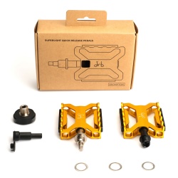 Brompton Superlight Quick Release Pedals- Gold - stock photo