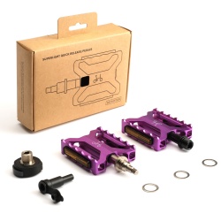 Brompton Superlight Quick Release Pedals - Purple - stock image