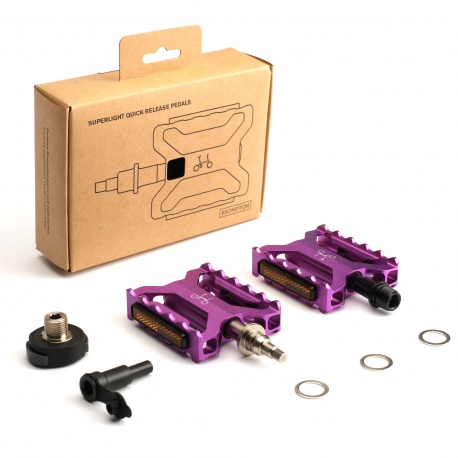 Brompton Superlight Quick Release Pedals - Purple - stock image