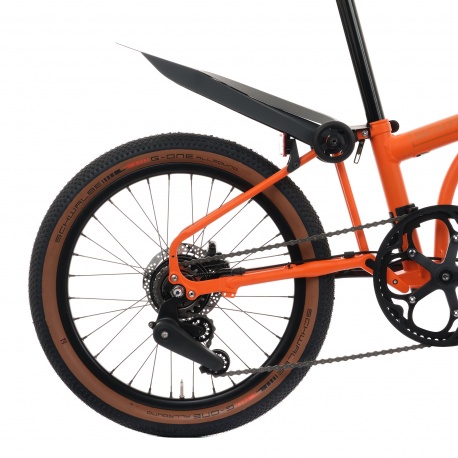 Brompton G line Flexi-Mudguard Set - stock image - on bike
