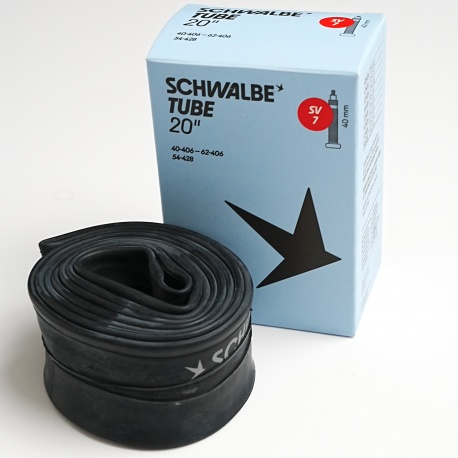 Inner tube 20 x 1.75 - 2.125 inch by Schwalbe - SV7 - box and tube - new 2025 branding