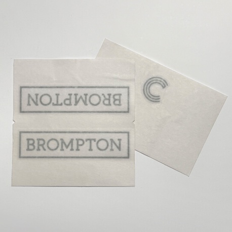 Brompton C Line decal set - Silver - BROMPTON and C