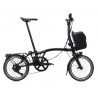 Brompton Electric P Line 4-speed Mid bar folding bike with Rack (SuperRoll) - Black
