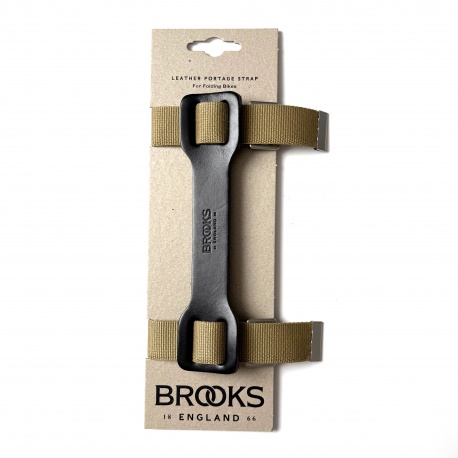 Brooks Leather Portage Strap - for Folding Bikes - in Black - on the packaging 