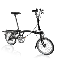 Brompton M3R Black with mudguards, rack and front carrier block