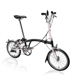 Brompton M3L Black / Cherry Blossom with mudguards