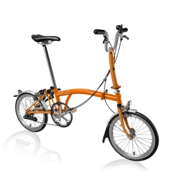 Brompton M2L Orange folding bicycle with Marathon tyres