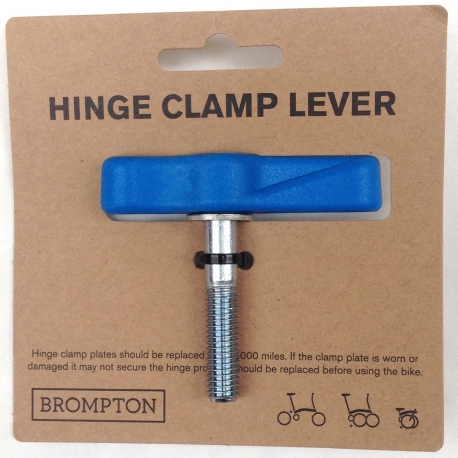 Brompton hinge clamp lever / bolt assembly - Blue