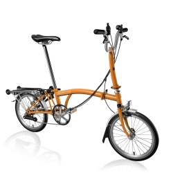 Brompton M6R Orange folding bicycle with reduced gearing