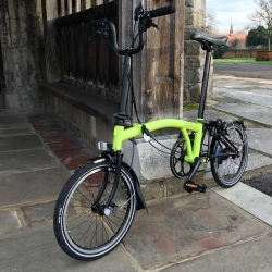 Brompton M2L Lime Green BLACK edition folding bicycle