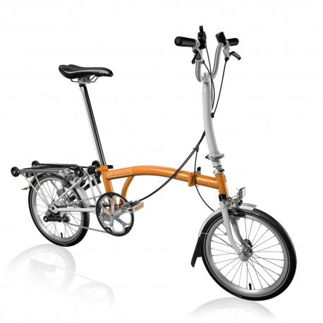 Brompton H3R Orange / White folding bicycle