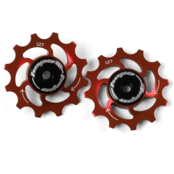 12 Tooth Hope Jockey Wheels (pair) - Red