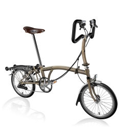 Brompton 2017 P6R Raw Lacquer folding bicycle with Brooks Saddle