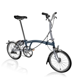 Brompton 2017 M3L Tempest Blue / Grey folding bike