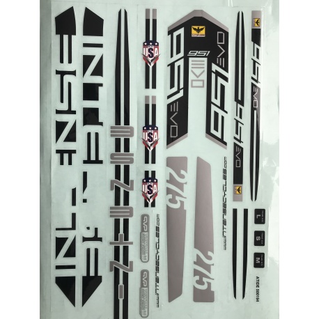 INTENSE-951-EVO DECALS - BLACK