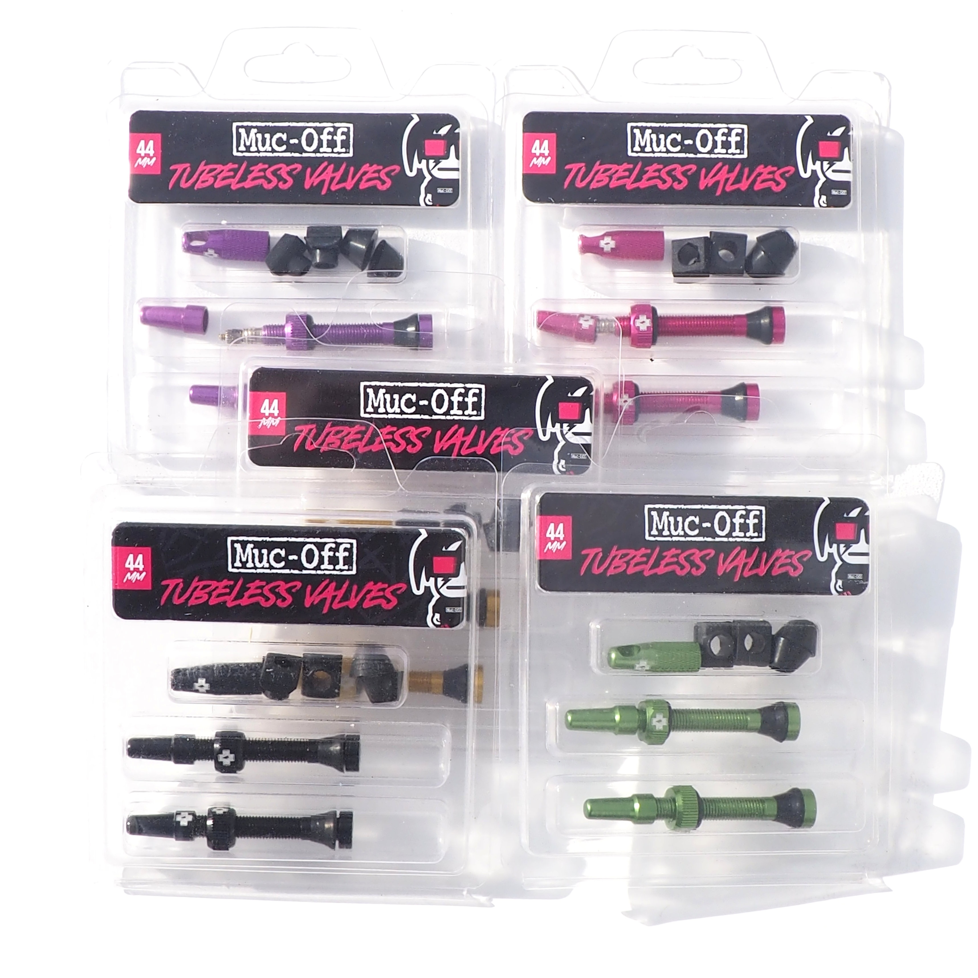 Premium No Leak Bicycle Valves with Integrated Valve Core Removal Tool 44mm Muc-Off Purple Tubeless Presta Valves 