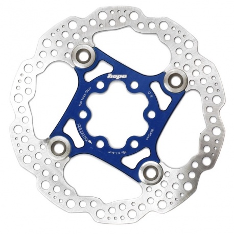 Hope Floating Rotor- 6 bolt - 140mm - Blue - stock photo