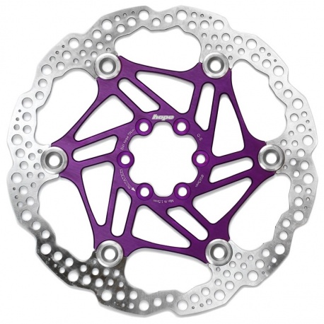 Hope Floating Rotor- 6 bolt - 183mm - Purple - stock photo